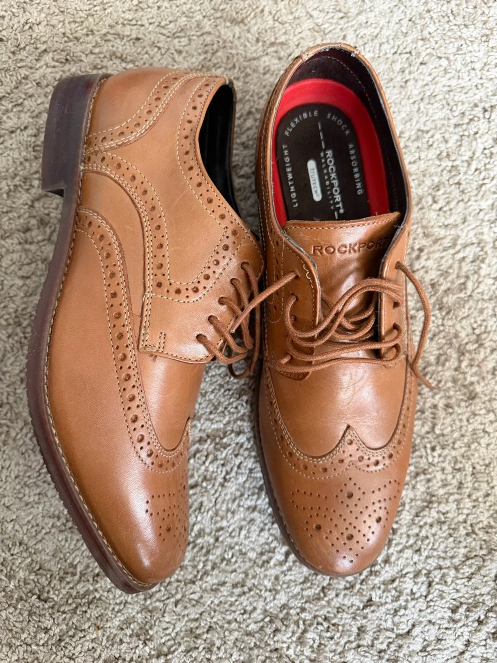 Rockport Men's Brown Leather Wingtip Oxfords